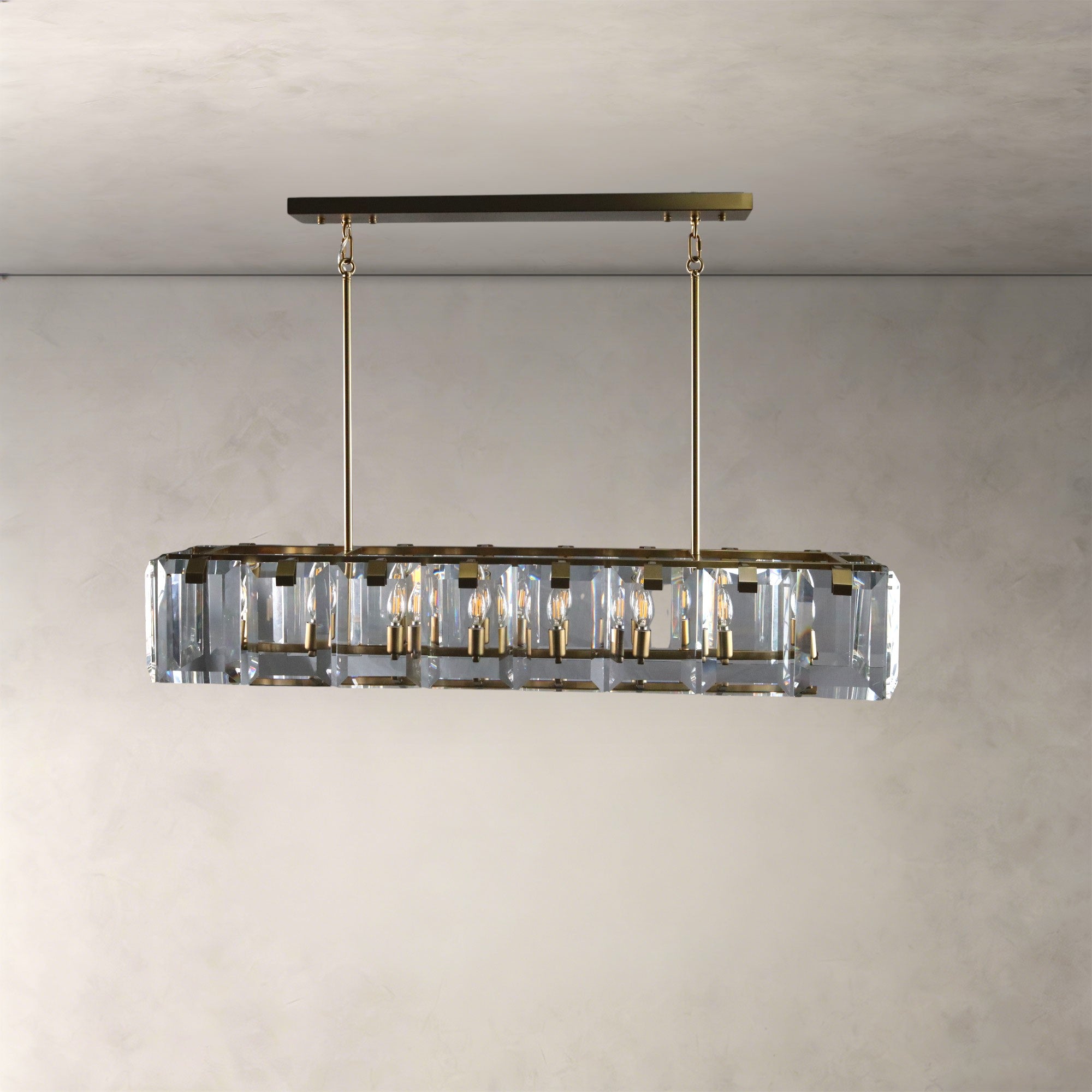 Clear Still Rectangle Chandelier