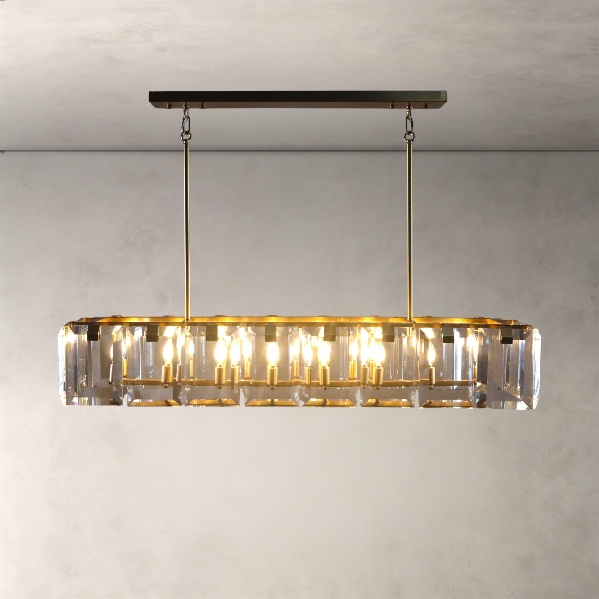 Clear Still Rectangle Chandelier