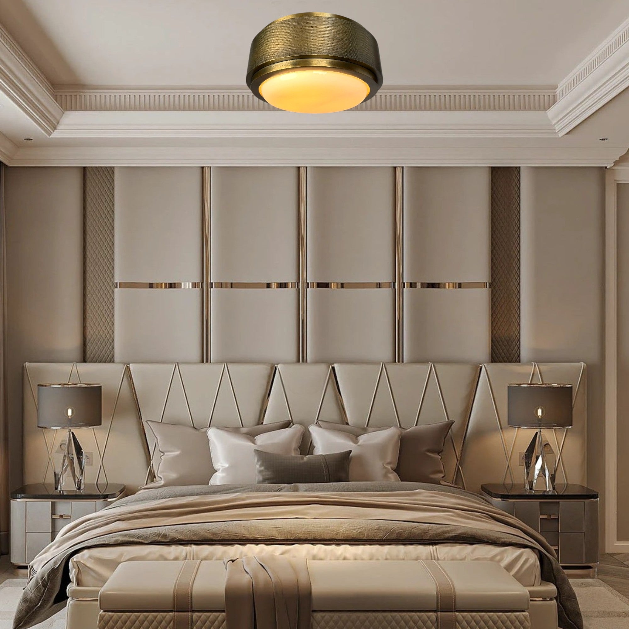Hollow Gleam Round Flush Mount